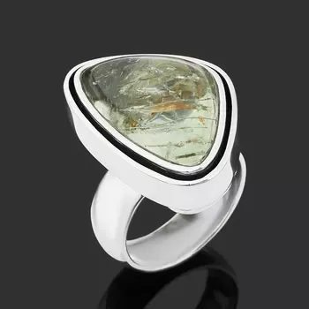 Кольцо берилл (серебро 925 пр. оксидир.) размер 18