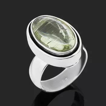 Кольцо берилл (серебро 925 пр. оксидир.) размер 18