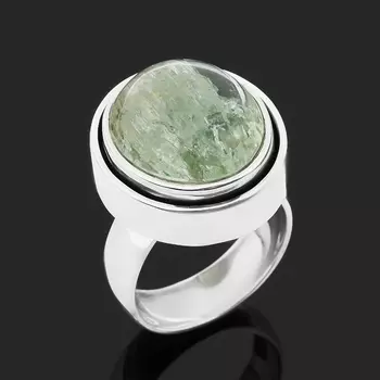 Кольцо берилл (серебро 925 пр. оксидир.) размер 18