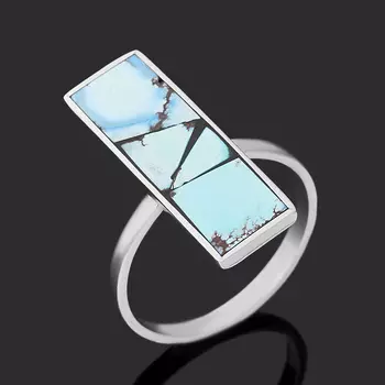 Кольцо бирюза (нейзильбер) размер 19