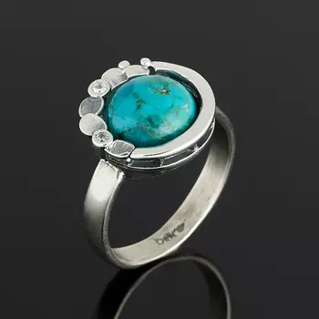 Кольцо бирюза пресс (серебро 925 пр.) размер 18