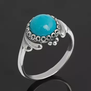 Кольцо бирюза (серебро 925 пр. оксидир.) размер 17,5