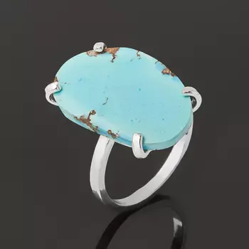 Кольцо бирюза (серебро 925 пр.) размер 17,5