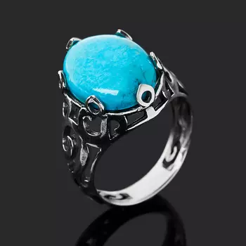 Кольцо бирюза (серебро 925 пр.) размер 18