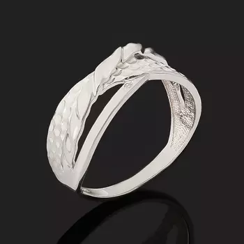 Кольцо бриллиант (серебро 925 пр. родир. бел.) огранка размер 18