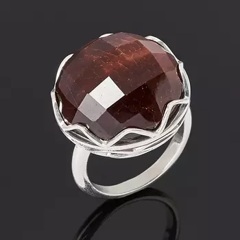 Кольцо бычий глаз (серебро 925 пр. оксидир.) огранка размер 18