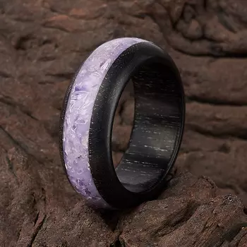 Кольцо чароит (дерево) размер 18