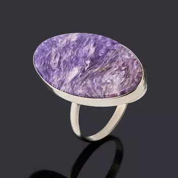 Кольцо чароит (дублет) (нейзильбер) размер 18,5