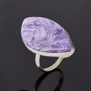 Кольцо чароит (дублет) (нейзильбер) размер 19