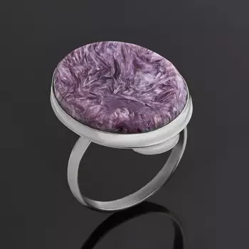 Кольцо чароит (дублет) (нейзильбер) размер 17