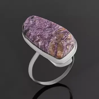 Кольцо чароит (дублет) (нейзильбер) размер 18