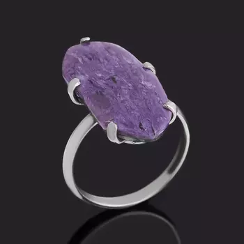 Кольцо чароит (дублет) (нейзильбер) размер 18,5