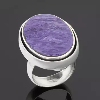 Кольцо чароит (дублет) (серебро 925 пр.) размер 18