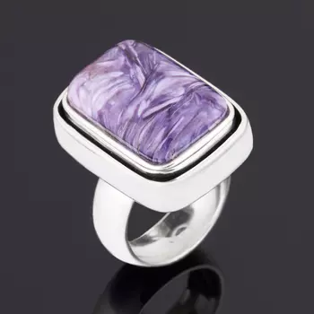 Кольцо чароит (дублет) (серебро 925 пр.) размер 17,5