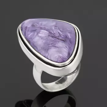 Кольцо чароит (дублет) (серебро 925 пр.) размер 18