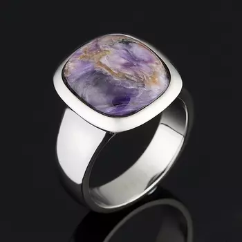 Кольцо чароит (хир. сталь) размер 18,5