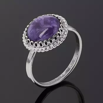 Кольцо чароит (нейзильбер) размер 16,5