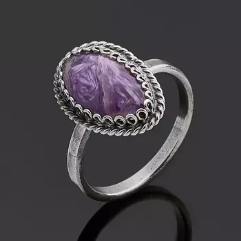 Кольцо чароит (нейзильбер) размер 16