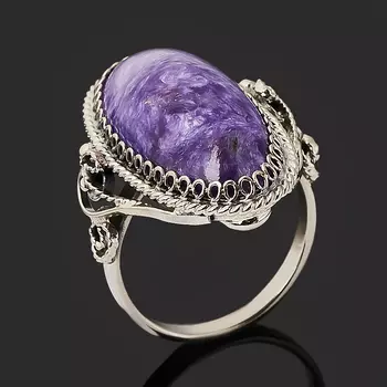 Кольцо чароит (нейзильбер) размер 17