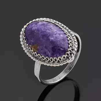 Кольцо чароит (нейзильбер) размер 17