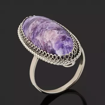 Кольцо чароит (нейзильбер) размер 17,5