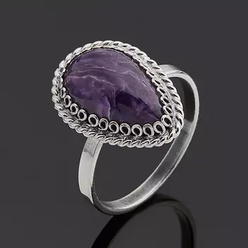 Кольцо чароит (нейзильбер) размер 17,5