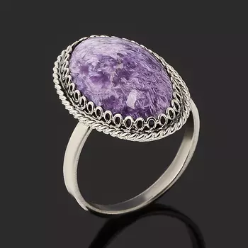 Кольцо чароит (нейзильбер) размер 17,5