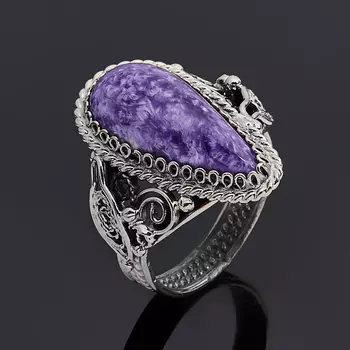 Кольцо чароит (нейзильбер) размер 17,5