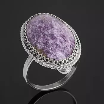 Кольцо чароит (нейзильбер) размер 17