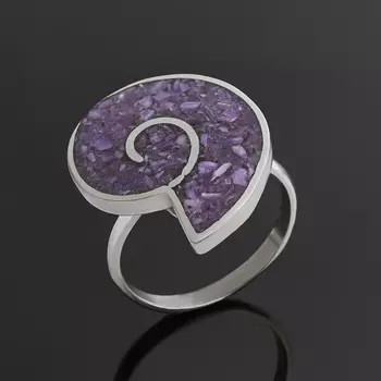 Кольцо чароит (нейзильбер) размер 17,5