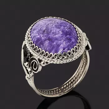 Кольцо чароит (нейзильбер) размер 18,5