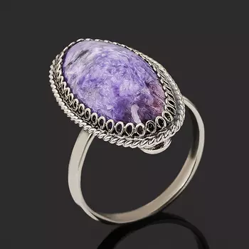 Кольцо чароит (нейзильбер) размер 18,5