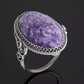 Кольцо чароит (нейзильбер) размер 18