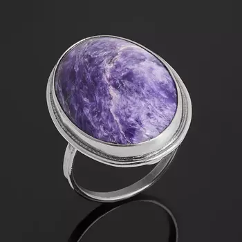 Кольцо чароит (нейзильбер) размер 18