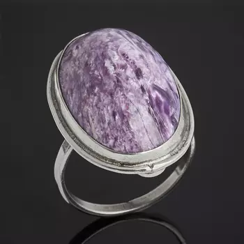 Кольцо чароит (нейзильбер) размер 18