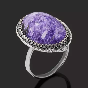 Кольцо чароит (нейзильбер) размер 19