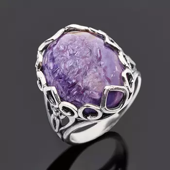 Кольцо чароит (серебро 925 пр.) размер 17,5