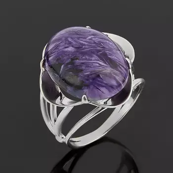 Кольцо чароит (серебро 925 пр.) размер 18