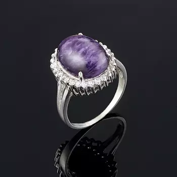 Кольцо чароит (серебро 925 пр.) размер 17,5