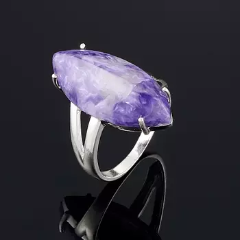 Кольцо чароит (серебро 925 пр.) размер 18