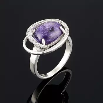 Кольцо чароит (серебро 925 пр.) размер 18,5