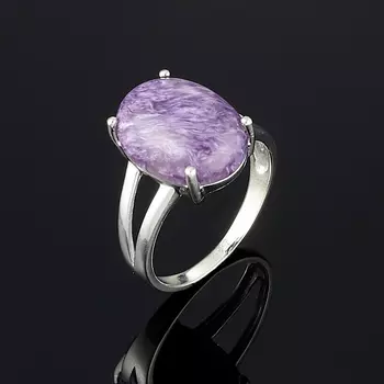 Кольцо чароит (серебро 925 пр.) размер 17