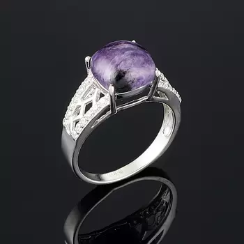 Кольцо чароит (серебро 925 пр.) размер 19