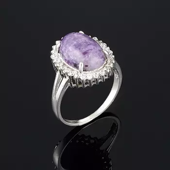 Кольцо чароит (серебро 925 пр.) размер 18