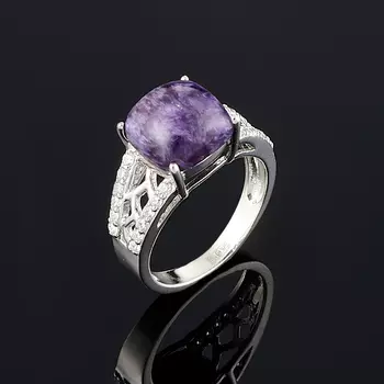 Кольцо чароит (серебро 925 пр.) размер 17,5