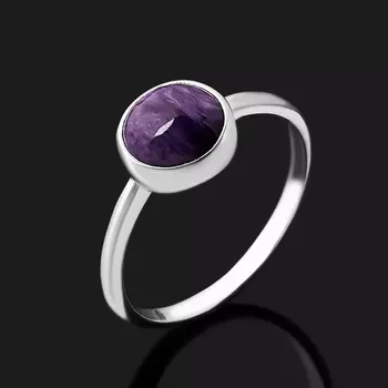 Кольцо чароит (серебро 925 пр.) размер 17