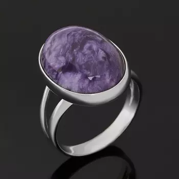 Кольцо чароит (серебро 925 пр.) размер 17