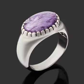 Кольцо чароит (серебро 925 пр.) размер 17