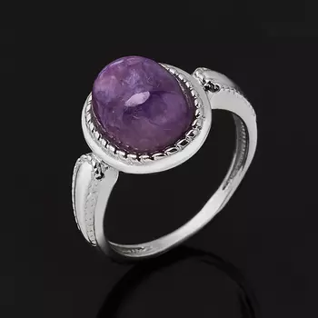 Кольцо чароит (серебро 925 пр. родир. бел.) размер 16,5