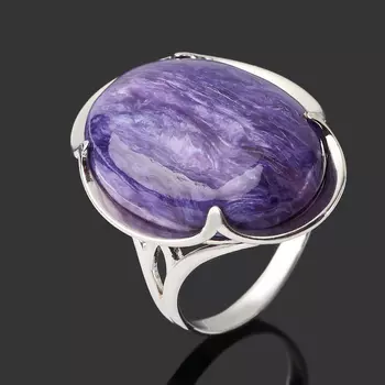 Кольцо чароит (серебро 925 пр. родир. бел.) размер 18,5